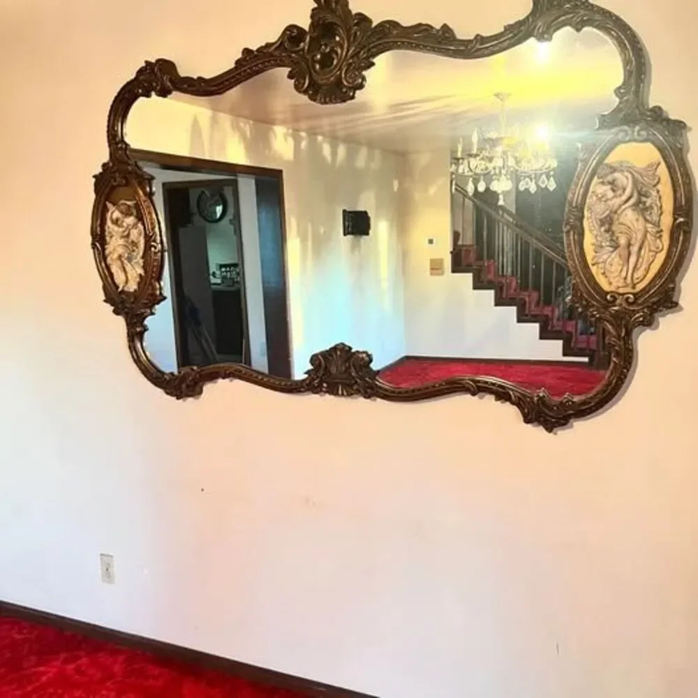 Antique Ornate Gold Figural Wall Mirror-SERIOUS Inquires Only!
